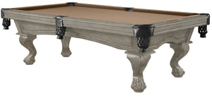 Legacy Billiards 8 Ft Megan Pool Table in Overcast Finish with Desert Cloth
