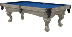 Legacy Billiards 7 Ft Megan Pool Table in Overcast Finish with Euro Blue Cloth