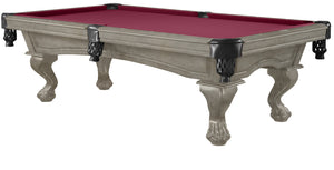 Legacy Billiards 7 Ft Megan Pool Table in Overcast Finish with Wine Cloth
