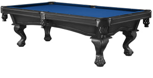 Legacy Billiards 7 Ft Megan Pool Table in Raven Finish with Euro Blue Cloth