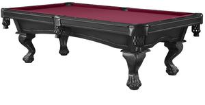 Legacy Billiards 7 Ft Megan Pool Table in Raven Finish with Wine Cloth