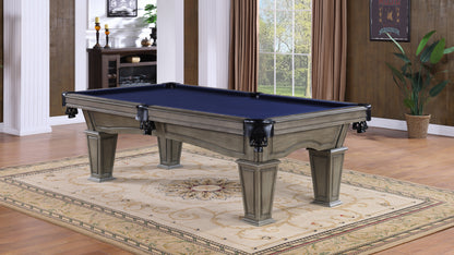 Legacy Billiards 7 Ft Mesa Pool Table in Ash Grey Indoor Finish with Blue Cloth - Room Scene