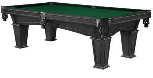 Legacy Billiards 8 Ft Mesa Pool Table in Raven Finish with Dark Green Cloth