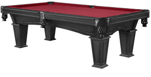 Legacy Billiards 7 Ft Mesa Pool Table in Raven Finish with Legacy Red Cloth