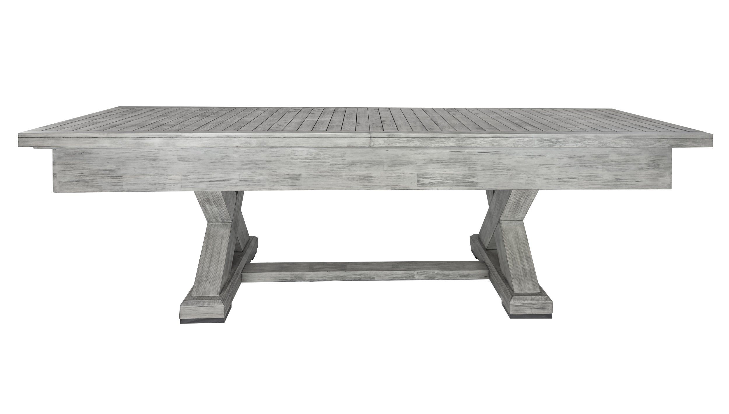 Legacy Billiards 9 Foot Shuffleboard Outdoor Dining Top in Ash Grey Finish - Side View