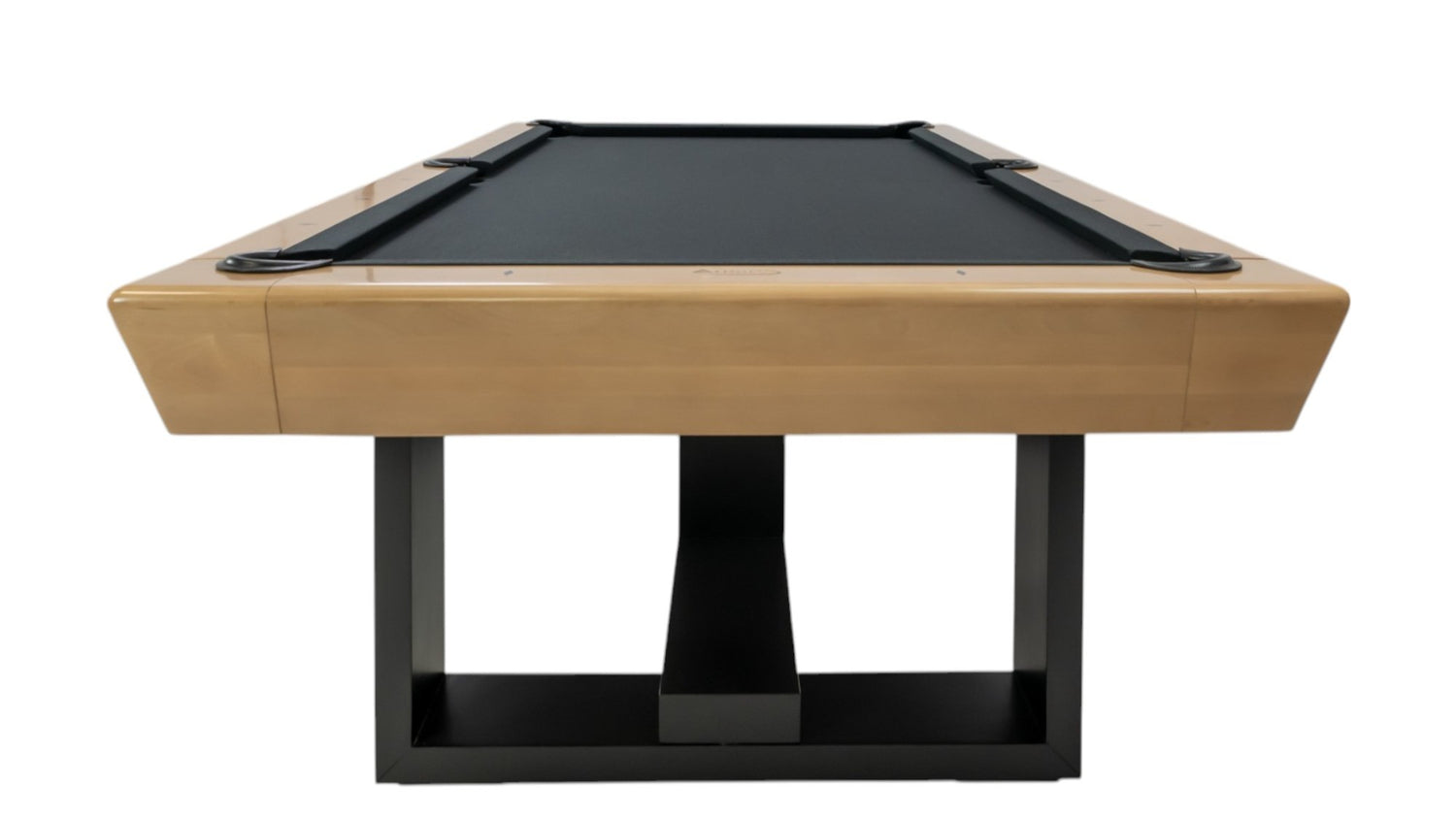 Legacy Billiards Richland Pool Table in Caramel Finish with Black Cloth - End View