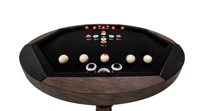 Legacy Billiards Sterling 3 in 1 Game Table with Poker, Dining and Bumper Pool in Whiskey Barrel Finish - Bumper Pool Closeup