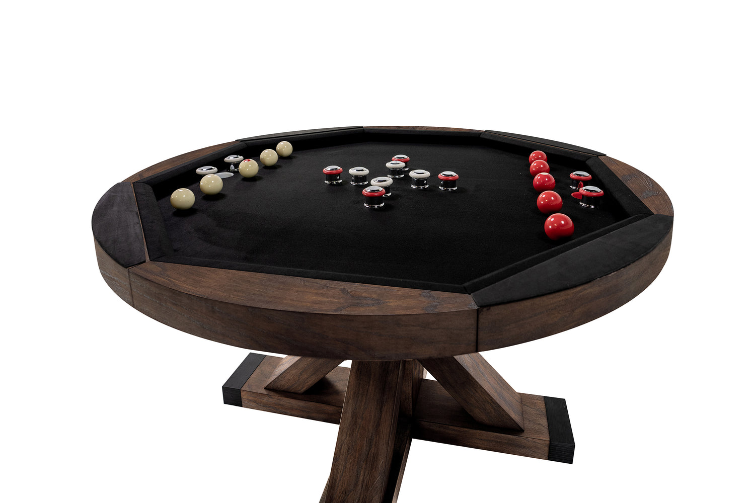 Legacy Billiards Sterling 3 in 1 Game Table with Poker, Dining and Bumper Pool in Whiskey Barrel Finish - Bumper Pool