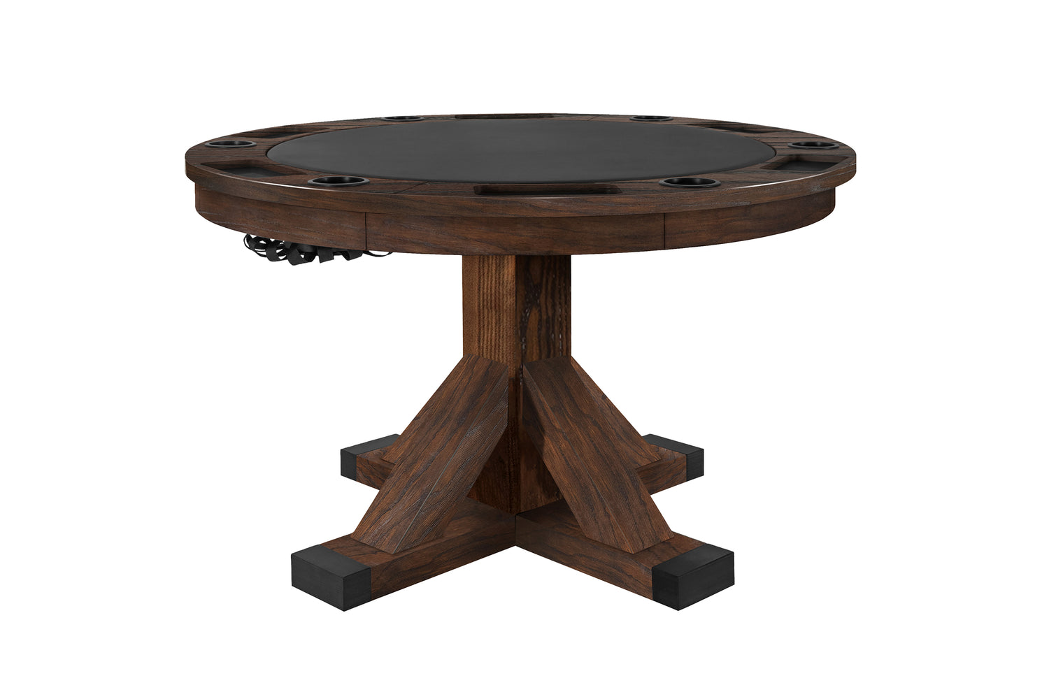 Legacy Billiards Sterling 3 in 1 Game Table with Poker, Dining and Bumper Pool in Whiskey Barrel Finish - Poker Table Option