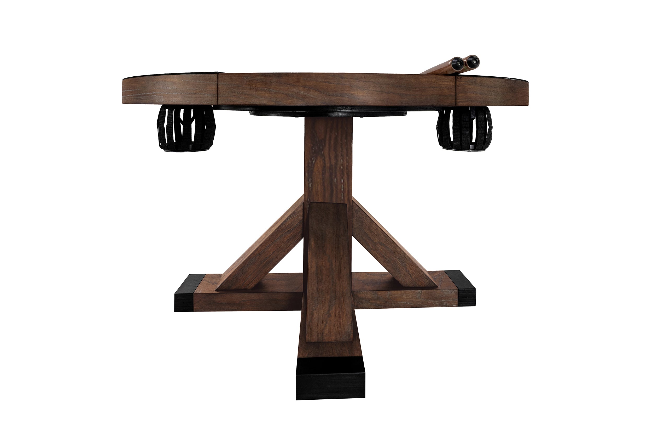 Legacy Billiards Sterling 3 in 1 Game Table with Poker, Dining and Bumper Pool in Whiskey Barrel Finish - Side View