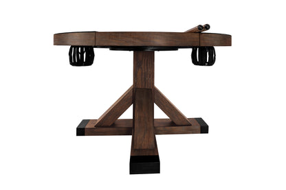 Legacy Billiards Sterling 3 in 1 Game Table with Poker, Dining and Bumper Pool in Whiskey Barrel Finish - Side View