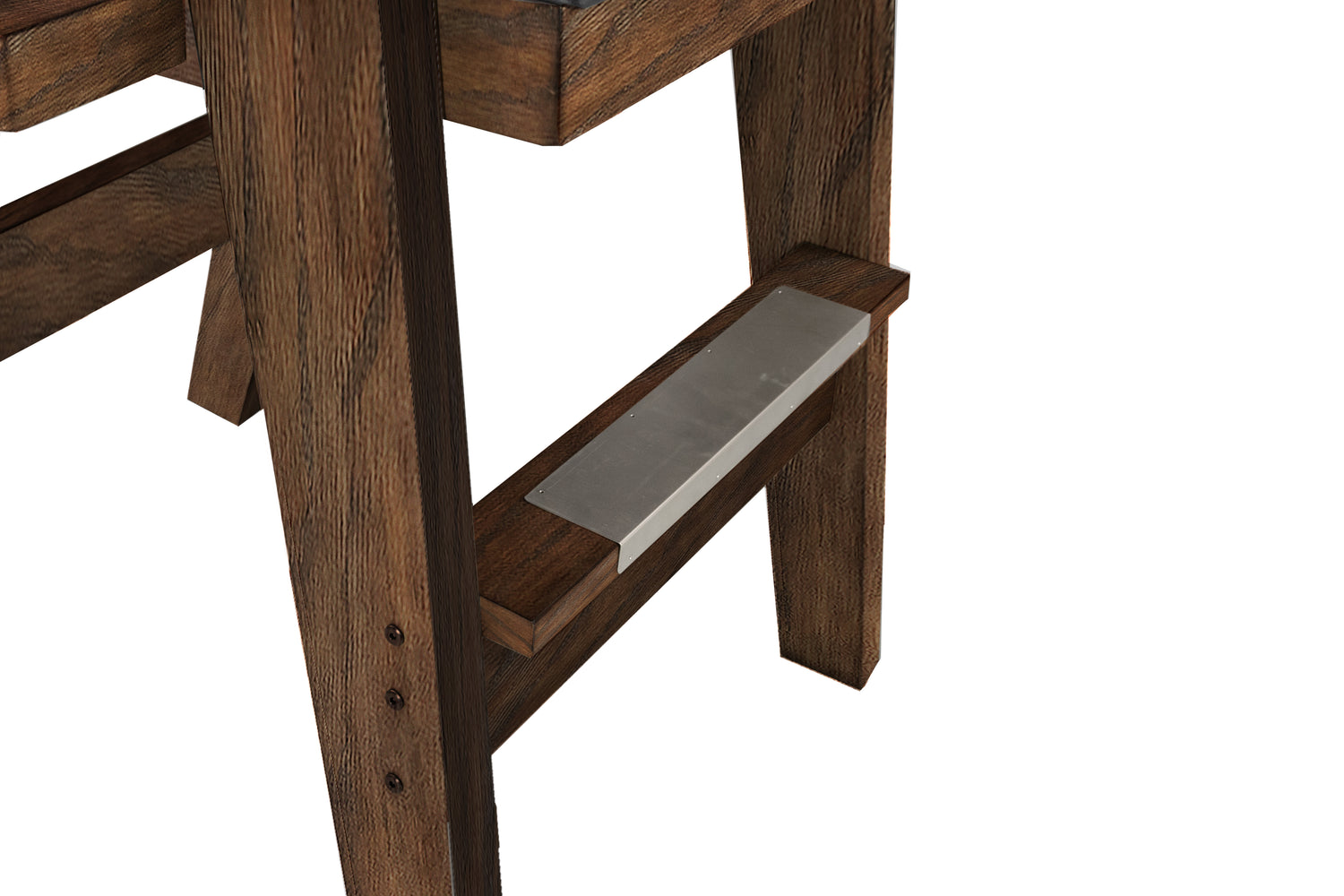 Legacy Billiards Sterling Spectator Chair in Whiskey Barrel Finish - Footrest Closeup
