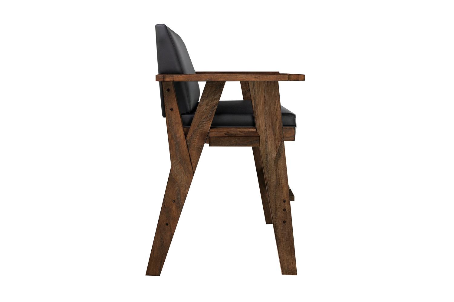 Legacy Billiards Sterling Spectator Chair in Whiskey Barrel Finish - Side View