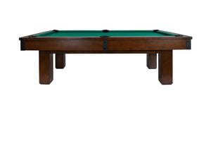 Legacy Billiards Colt II Pool Table in Nutmeg Finish with Traditional Green Cloth - Side View