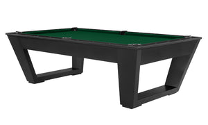 Legacy Billiards Tellico 8 Ft Pool Table in Raven Finish with Dark Green Cloth