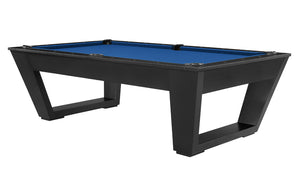 Legacy Billiards Tellico 8 Ft Pool Table in Raven Finish with Euro Blue Cloth