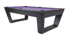 Legacy Billiards Tellico 8 Ft Pool Table in Raven Finish with Purple Cloth - Primary Image