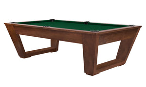 Legacy Billiards Tellico 8 Ft Pool Table in Nutmeg Finish with Dark Green Cloth