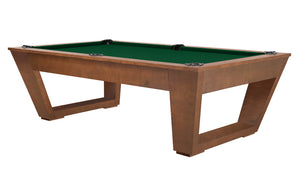 Legacy Billiards Tellico 8 Ft Pool Table in Walnut Finish with Dark Green Cloth