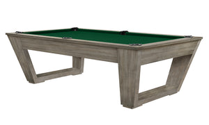 Legacy Billiards Tellico 8 Ft Pool Table in Overcast Finish with Dark Green Cloth