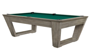 Legacy Billiards Tellico 8 Ft Pool Table in Overcast Finish with Traditional Green Cloth