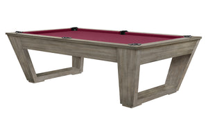 Legacy Billiards Tellico 8 Ft Pool Table in Overcast Finish with Wine Cloth