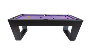Legacy Billiards Tellico 8 Ft Pool Table in Raven Finish Side View with Pool Balls