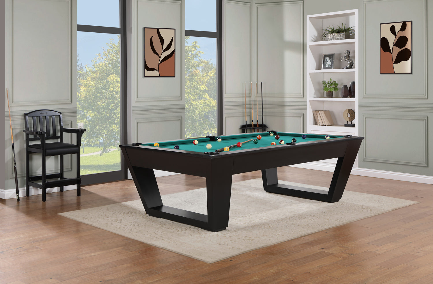 Legacy Billiards Tellico Pool Table in Raven Finish Room Shot