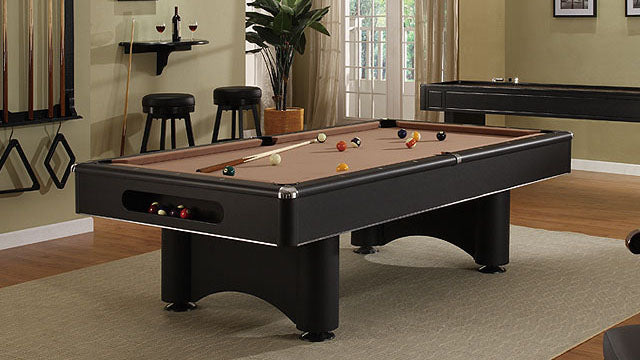 Legacy Billiards Destroyer Pool Table in Raven Finish with Desert Cloth - Room Shot