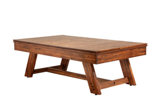 Legacy Billiards 7 Ft Barren Outdoor Pool Table in Natural Acacia Finish With Dining Top