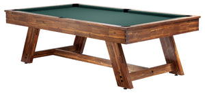 Legacy Billiards 8 Ft Barren Pool Table in Natural Acacia Finish with Dark Green Cloth