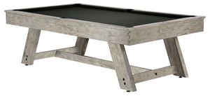 Legacy Billiards 7 Ft Barren Outdoor Pool Table in Ash Grey Finish with Jet Black Outdoor Cloth