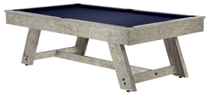 Legacy Billiards 7 Ft Barren Outdoor Pool Table in Ash Grey Finish with Navy Outdoor Cloth