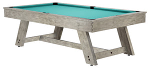 Legacy Billiards 7 Ft Barren Outdoor Pool Table in Ash Grey Finish with Pool Aqua Outdoor Cloth