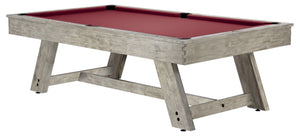Legacy Billiards 7 Ft Barren Pool Table in Ash Grey Finish with Red Cloth