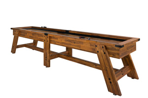 Legacy Billiards 12' Barren Outdoor Shuffleboard Table in Natural Acacia Finish