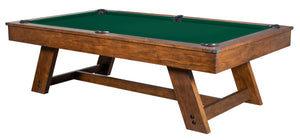 Legacy Billiards 8 Ft Barren Pool Table in Gunshot Finish with Dark Green Cloth