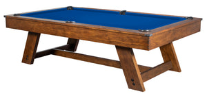 Legacy Billiards 7 Ft Barren Pool Table in Gunshot Finish with Blue Cloth