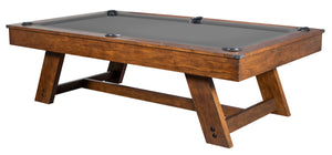 Legacy Billiards 8 Ft Barren Pool Table in Gunshot Finish with Grey Cloth