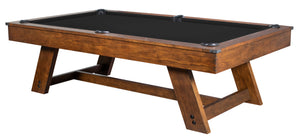 Legacy Billiards 8 Ft Barren Pool Table in Gunshot Finish with Black Cloth