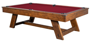Legacy Billiards 7 Ft Barren Pool Table in Gunshot Finish with Red Cloth
