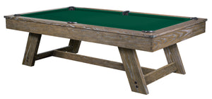 Legacy Billiards 8 Ft Barren Pool Table in Smoke Finish with Dark Green Cloth