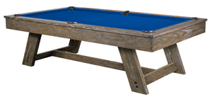 Legacy Billiards 8 Ft Barren Pool Table in Smoke Finish with Blue Cloth