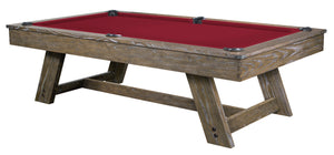 Legacy Billiards 7 Ft Barren Pool Table in Smoke Finish with Red Cloth