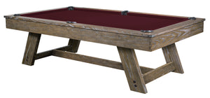 Legacy Billiards 7 Ft Barren Pool Table in Smoke Finish with Burgundy Cloth