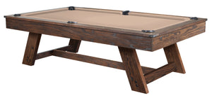 Legacy Billiards 7 Ft Barren Pool Table in Whiskey Barrel Finish with Tan Cloth