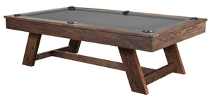 Legacy Billiards 7 Ft Barren Pool Table in Whiskey Barrel Finish with Grey Cloth
