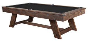Legacy Billiards 8 Ft Barren Pool Table in Whiskey Barrel Finish with Black Cloth