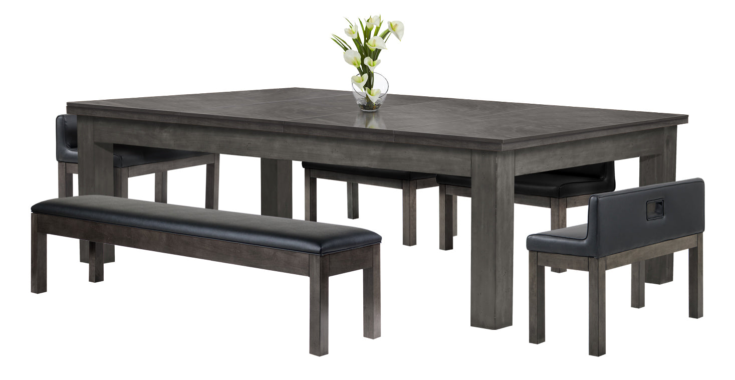 Legacy Billiards Baylor Dining Pool Table Collection in Shade Finish with Dining Top and Seating - Primary Image