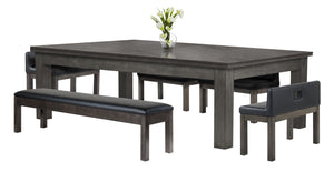 Legacy Billiards Baylor II Pool Table Dining Collection with Dining Top and Seating in Shade Finish